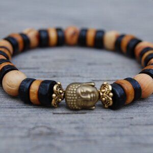 Buddha Bracelet,Wooden Bracelet,Buddha Wood Bracelet